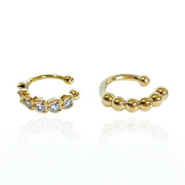 Imagem de Brinco Piercing Fake Mini Banhado a Ouro - Kós Semijoias