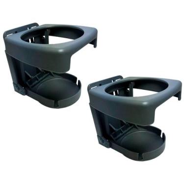 Imagem de Kit 2 Porta Copos Térmico Lata Isopor Dobrável Para Cadeira Zaka Cinza