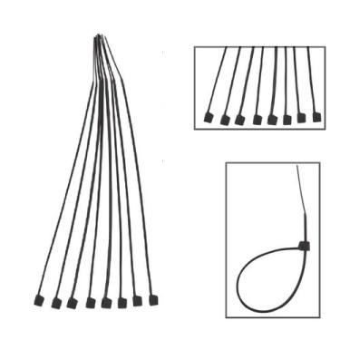 Imagem de Abraçadeira Nylon 7,6x400mm C/50 Pcs Fios Cabos - EDA, Preto