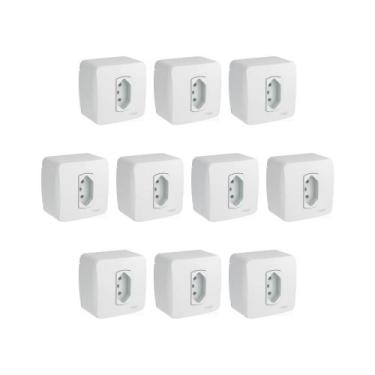 Imagem de Kit 10 Caixa Tomada Sobrepor Tomada Miluz Schneider S3B66350