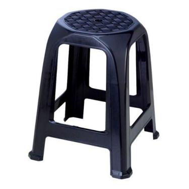 Imagem de Banco Banqueta Plástico Preto Plasnorthon 46 Cm Cor Preta, Preta