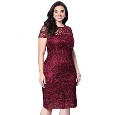 Imagem de Vestido Madrinha Plus Size renda Festa Batizado Aniversario - ShoopWeb