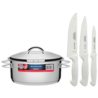 Imagem de KIT - Faqueiro Premium 3 Peças + 1 Panela Inox Solar 4,7 Lts Solar PIT
