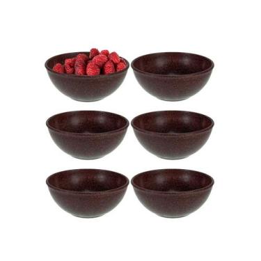 Imagem de Tigela Bowl Cumbuca 500ml Salada Açai Sopa Marrom BPA Free 6un - EVO