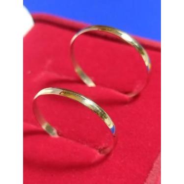 Imagem de Par Alianças Ouro 18 kilates 2.10 Gramas 2.5 mm Maciça - Alianças de O