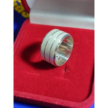 Imagem de Anel Aliança de Prata 950 Saturno Giratòrio 12 mm de largura - Ouro 18