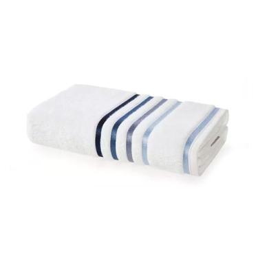 Imagem de Toalha de Banho Lumina Gigante Branco Azul Karstem 86X150CM - Karsten,