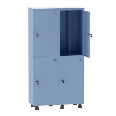 Imagem de Armário Guarda Volume Locker Roupeiro Insalubre 2 Vãos 04 Portas GRP50