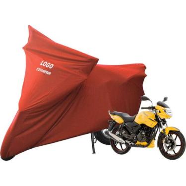 Imagem de Capa De Tecido Helanca Lycra Moto DafraApache Com Logo - Mz, Vermelha