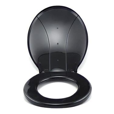 Imagem de Assento Sanitário Preto C/ Encaixe Universal Tampa Vaso Sanitário Plás