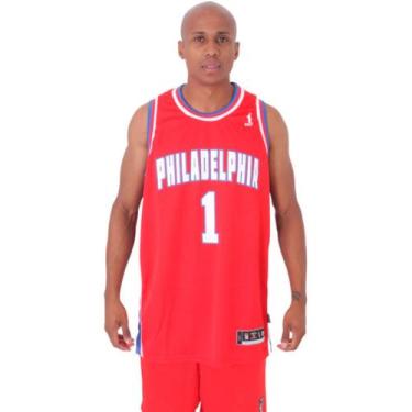 Imagem de Regata Basquete Masculina M10 Dunk Philadelphia, Vermelho, G