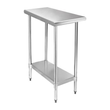 Imagem de STABLEINK Mesa de Aço Inoxidável Nsf, 30 X 14", Mesa de Preparação E Trabalho de Metal com Prateleira Inferior Ajustável, para Cozinha Comercial, Restaurante, Hotel E Garagem, Mesa Pequena de Aço Inox