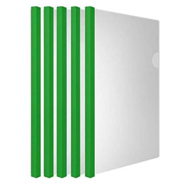 Imagem de Capa de relatório de barra deslizante de arquivo de plástico, 40 folhas, capacidade de apresentação de arquivos de reinício transparente, pasta organizadora para papel de tamanho A4, 20 peças, Verde, 20 pcs