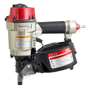Imagem de Maxparts Pistola de pregos de telhado/pregador de tapume Cn55, pistola pneumática de pregos de 2 a 5 cm, pregador de bobina de ar com motor de disparo rápido para palete, encaixe, moldura, tapume, cercas e telhado