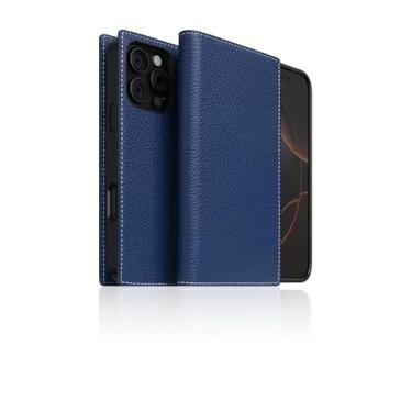 Imagem de SLG D8 Capa carteira de couro de flor integral para iPhone 16 Pro - [2 em 1] estilo diário destacável feito à mão com capa traseira magnética MagSafe, caixa de presente incluída (azul marinho)