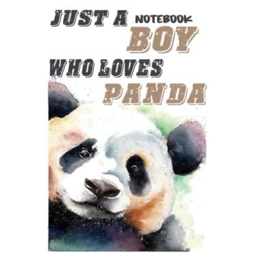 Imagem de Notebook - Just a boy who loves panda 2: Quotes College Ruled Journal_6in x 9in x 114 Pages