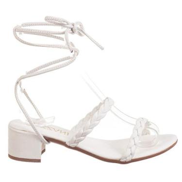 Imagem de Sandalia Gladiadora com Amarracao 2 em 1 Cazzani, 35, Feminino, Branco