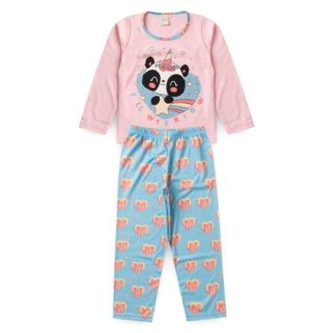 Imagem de Pijama Menina Longo Brilha no Escuro Rosa e Azul - Molekada, 10