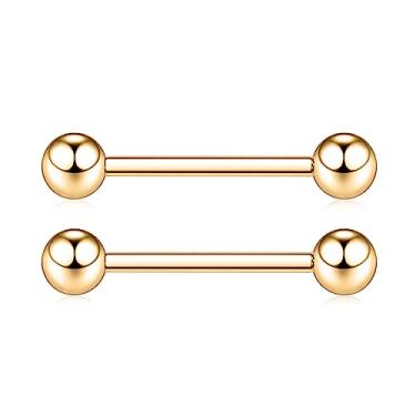 Imagem de PEAKLINK G23 Anéis de mamilo de titânio barra de mamilo barras de mamilo barra reta joia corporal barra sobrancelha piercing de língua roscado internamente 12 14 16G, Metal, outro