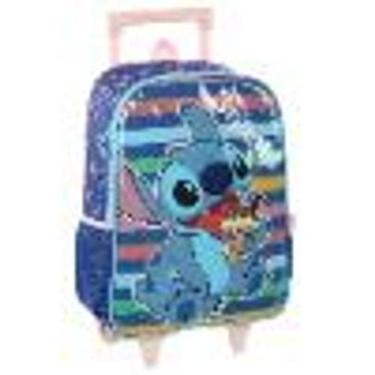 Imagem de Mochila De Rodinhas Escolar Stitch Azul - Luxcel