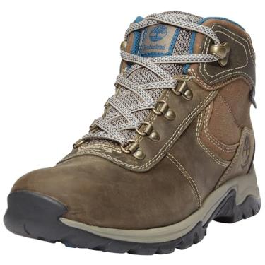 Imagem de Timberland Bota feminina Mt. Maddsen Mid de couro impermeável para caminhada, Cinza médio, 39