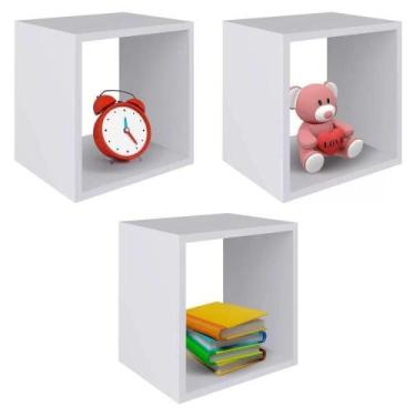 Imagem de Kit 03 Nicho Infantil Organizador Branco Brilho 33x30 Cm - AJL