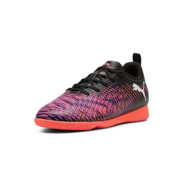 Imagem de PUMA Tênis de futebol unissex infantil Future Play Indoor Training, Puma Preto-puma branco-vermelho brilhante, 13 Big Kid