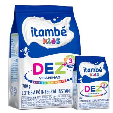 Imagem de 2 UNIDADES Leite em Pó instantâneo ITAMBÉ KIDS- Dez Vitaminas 700g
