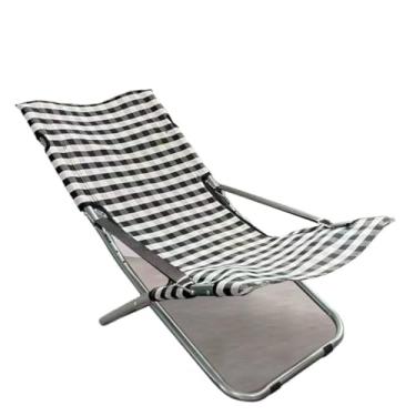 Imagem de XINCHANG Cadeira dobrável ajustável com tecido de alta densidade - perfeita para casa, escritório e relaxamento ao ar livre (malha preta e branca)