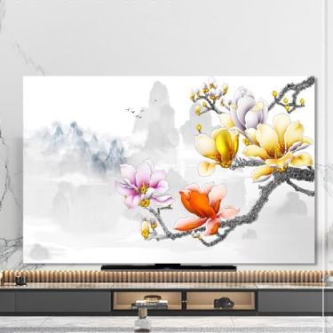Imagem de Nova capa de TV atualizada capa contra poeira pendurada mesa curva universal tela de TV protetor de poeira pintura paisagem padrão protetor de exibição (tamanho: 32 ~ 86 polegadas)-Tipo 02||58-60