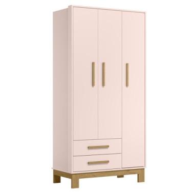 Imagem de Guarda Roupa Infantil 3 Portas Slim Q Encanto Rosa - Qmovi, Rosa, 59 k