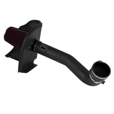 Imagem de Kit de filtro de entrada de ar frio de 3,5 polegadas e escudo térmico para Silverado 1500 14-18; Sierra 1500 14-18; para Cadillac Escalade Suburban Yukon Tahoe 15-20 5.3L 6.2L V8 (tubo preto e filtro