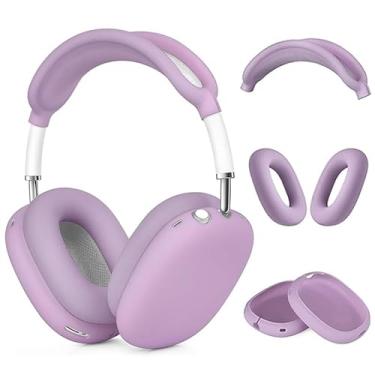 Imagem de Capa de silicone para fones de ouvido AirPods Max, capa para fones de ouvido antiarranhões/capa de fone de ouvido/capa para faixa de cabeça, acessórios 3 em 1, protetor de silicone para Apple AirPods