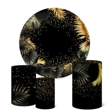 Imagem de Trio Capas Cilindro + Painel Redondo 1,50m Folhagem (K1FOH0001)