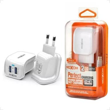Imagem de Carregador Adaptador Duplo Turbo Para Celular Com 2 Saida Usb 2.4a + C