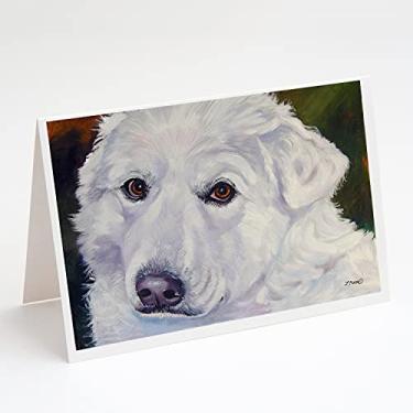Imagem de Caroline's Treasures 7418GCA7P Cartões comemorativos de contemplação de Great Pyrenees e envelopes, pacote com 8, 7 x 5, multicolorido