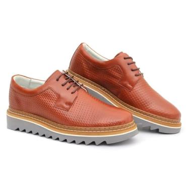 Imagem de Sapato Oxford Masculino Derby Tratorado Couro Premium Tricê, Castor, 44