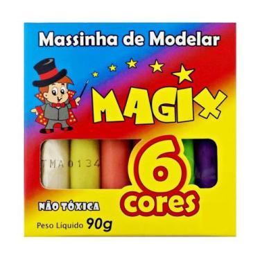 Imagem de Massinha de modelar Magix 90g com 6 cores, produto atóxico