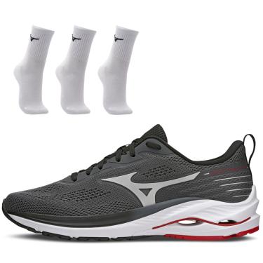 Imagem de Kit 1 Tênis de Corrida Masculino Mizuno Wave Vitality 4 e 3 Pares de Meia Cano Médio  masculino