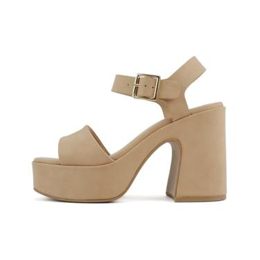 Imagem de Soda Launch ~ Sandália feminina aberta com tira no tornozelo plataforma de salto alto, Nubuck nubuck, 41