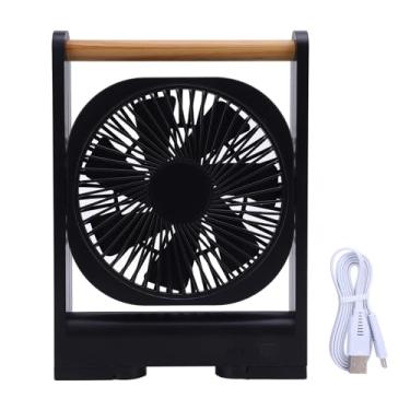 Imagem de Ventilador de Mesa Magnética, fã de Mesa Portátil e Eficiente Em Termos de Trabalho Silencioso Com Alça para o Quarto de Escritório Em Casa Acampamento de Desktop (BLACK)