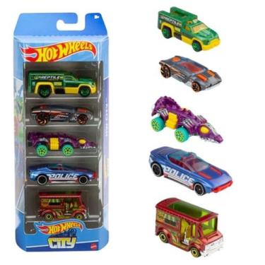 Imagem de Hot Wheels Cartela de Carrinhos com 5 Mattel - Escolha o Kit, Hw City