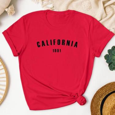 Imagem de Camiseta Feminina California 1991 Algodão Fio 30.1 - Ineed T-shirt, Ve