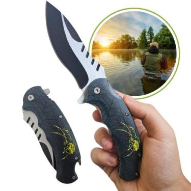 Imagem de Canivete Com abertura Rápida Seme Automático Com Clip Lâmina Aço inox 