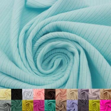 Imagem de Stylish FABRIC Tecido de malha canelada 134.6 cm de largura 4x2 da Yard – Mistura de poliéster rayon elastano – 370 g/m² – pesado, vestidos elásticos em 4 vias, leggings, loungewear e artesanato de