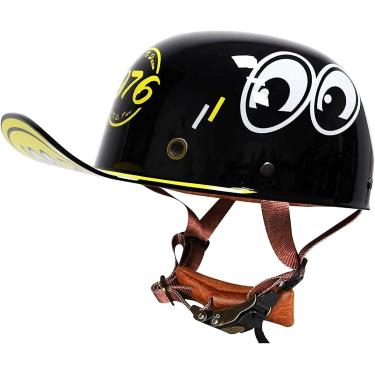 Imagem de Boné De Beisebol De Meio Capacete Retrô De Moto De Rosto Aberto Certificado Dot Para Ciclomotor De Scooter Masculino E Feminino Street Cruiser Jet Style Helmet Vintage Motorcycle Helmet Sku