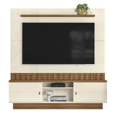 Imagem de Home Painel Florianopolis Ripado Para Tv até 70" Polegadas Off White/amendoa