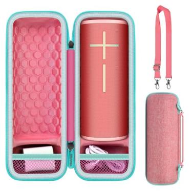 Imagem de Capa compatível com alto-falante flutuante Ultimate Ears Boom 4 3, suporte de armazenamento para transporte de viagem para alto-falante JBL Flip 5 6 7 Bluetooth, cabo USB e adaptador (apenas caixa