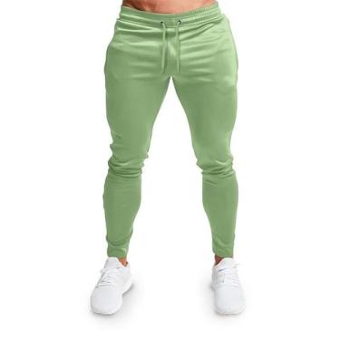 Imagem de Calça Moletom Slim Masculino Adulto Liso - Methodic, M, Verde claro