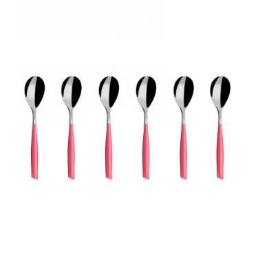 Imagem de Colher Para Café 15cm Inox 6 Peças Rosa Glamour Bugatti